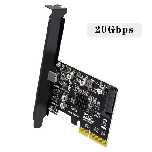 2X Placa PCIE USB Tipo C PCI-Express 4X para USB 3.2 Gen 2X2 (20 Gbps) Chipset ASM3242 para Windows 8/10/Linux 1