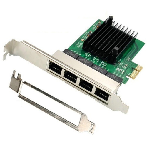 2X RJ-45 4-Port Ethernet Server Adapter Gigabit Network Card PCI-E X1 Interface 1