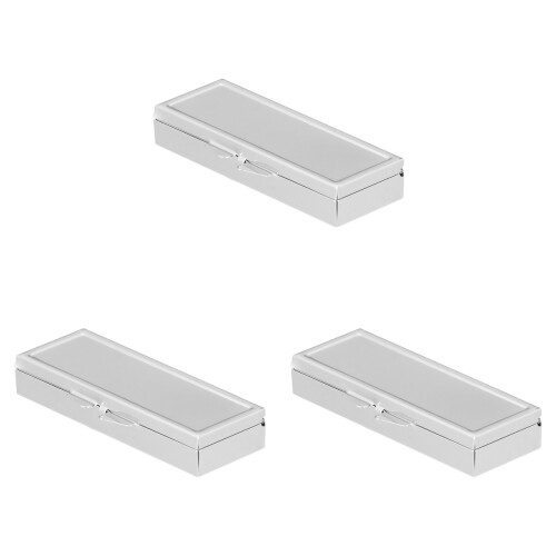 3 Pcs Rectangular Stainless Steel Pill And Candy Storage Box 2