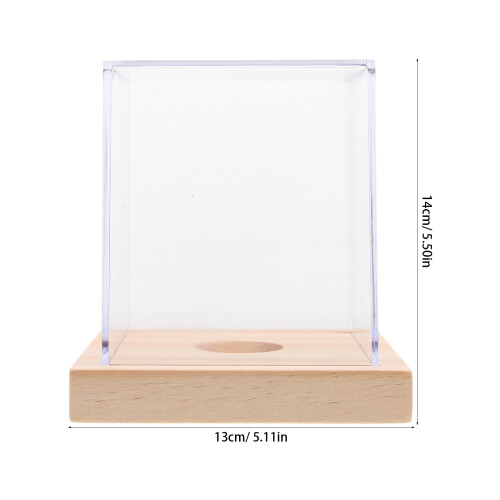 Clear Acrylic Softball Display Case With Wooden Base 1