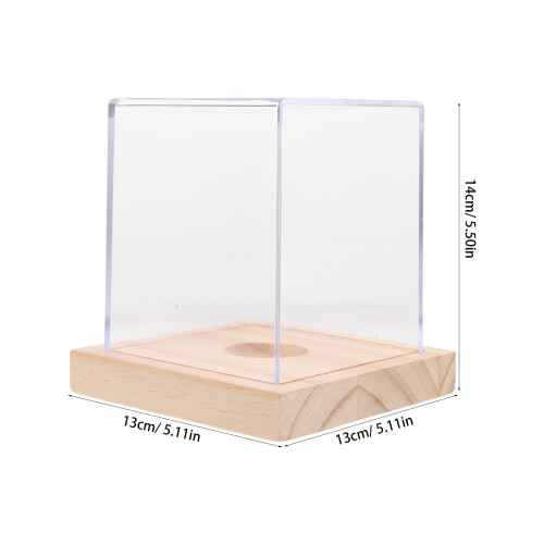 Clear Acrylic Softball Display Case With Wooden Base 2