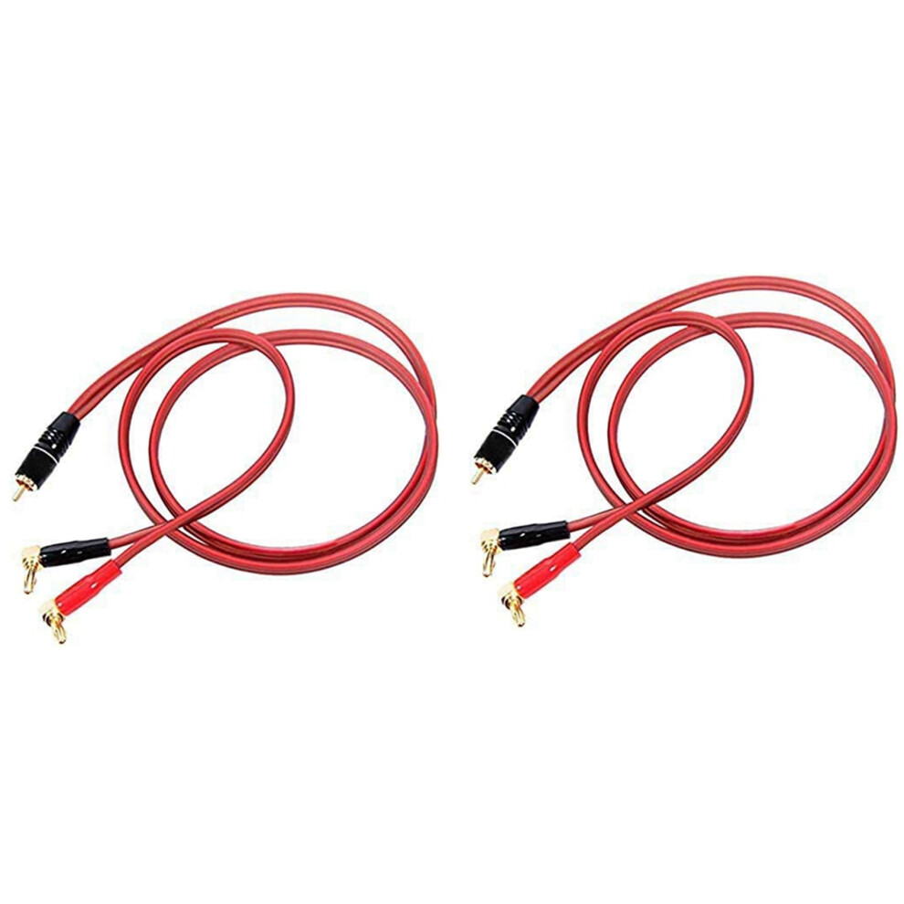 2X Banana Plug To Rca Speaker Cable,Speaker Wire Rca Male To Banana Plugs(2Banana) 4N Ofc Hifi Speaker Wire 2M 6032665407867