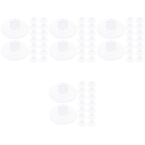 80 Pcs Clear Suction Cup String Light Clips Holders Slotted Wire Pads 2