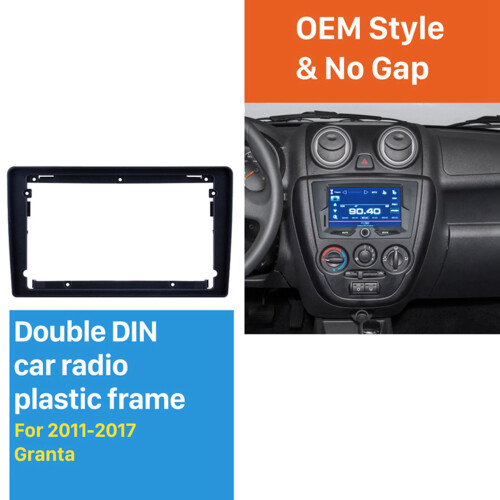 2X 2Din 9 Polegadas Controle de Carro para Painel de Rádio com Moldura de áudio para  Granta 2011 - 2017 1