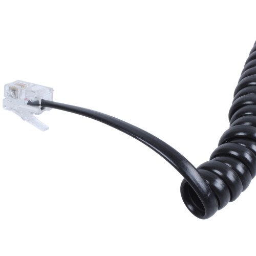 10X Replacement RJ9 4P4C Plug Coiled Stretchy Telephone Handsets Cable  Black 2