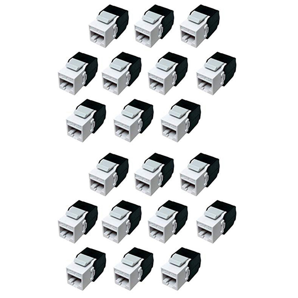 20-Pack Cat6a Rj45 Jack - Cat6 Compatible -180 Degree Toolless -Ethernet Wall Jack -Cat6a Network Coupler 6032033438929