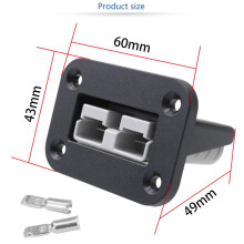 4X New Flush Mount for Anderson Plug 50A Connector Kit Mounting Bracket Panel Cover Accessories for Caravan  Boat