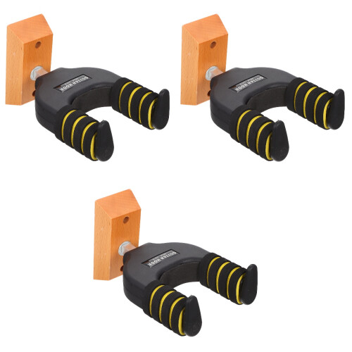 3Pcs Guitar Wall Mount Automatic Locking Hanger For Electric Bass 2