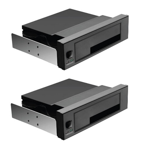 2X Gabinete de Backplane de Disco Rígido  III Interno de 5,25 Polegadas Sem Bandeja Interna Rack de Troca a Quente para HDD de 2,5/3,5 Polegadas