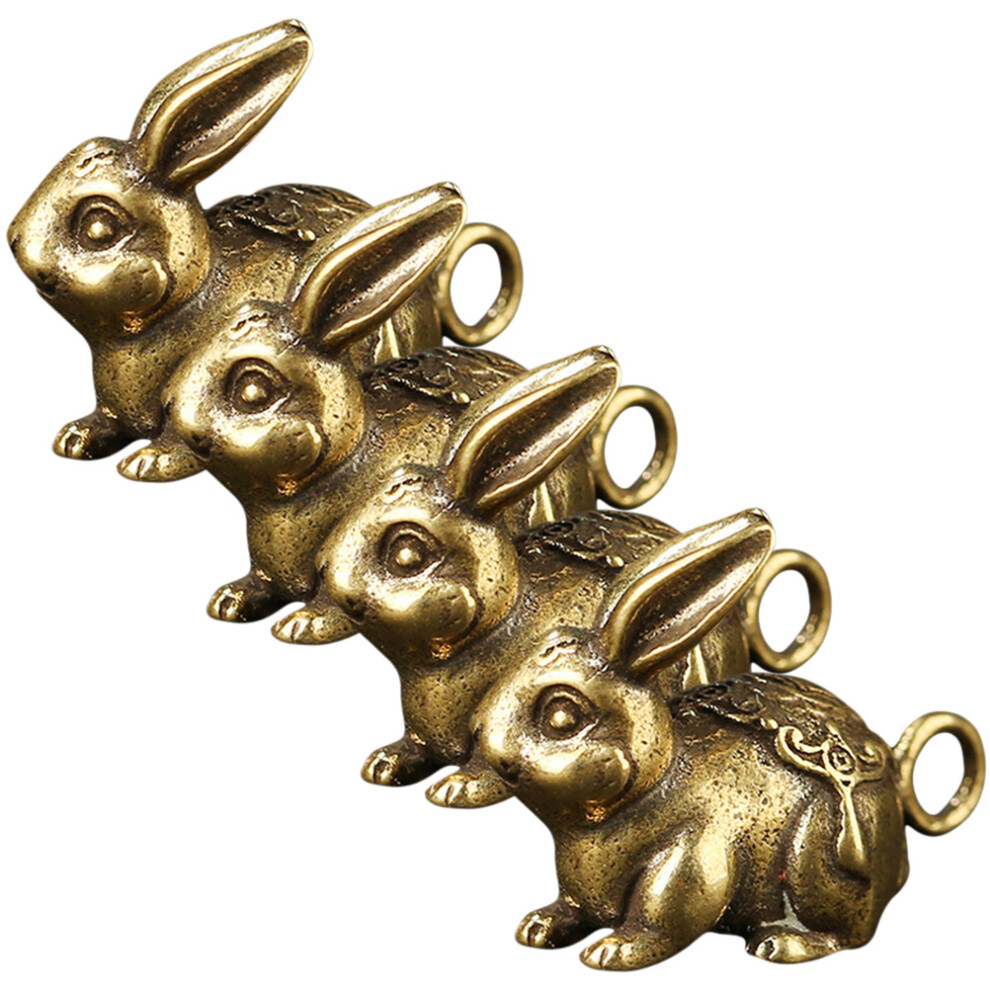 16St Vintage Messing Konijn Hangers Voor Keyrings En Decoratie-image