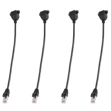 4X RJ45 Female to Male Adapter Network Extension Cable Panel Mount 27cm