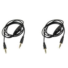 4Pzs 3.5mm M/M Cuerda Cable de Extension de Audio para Auricular Estereo con Control de Volumen Negro