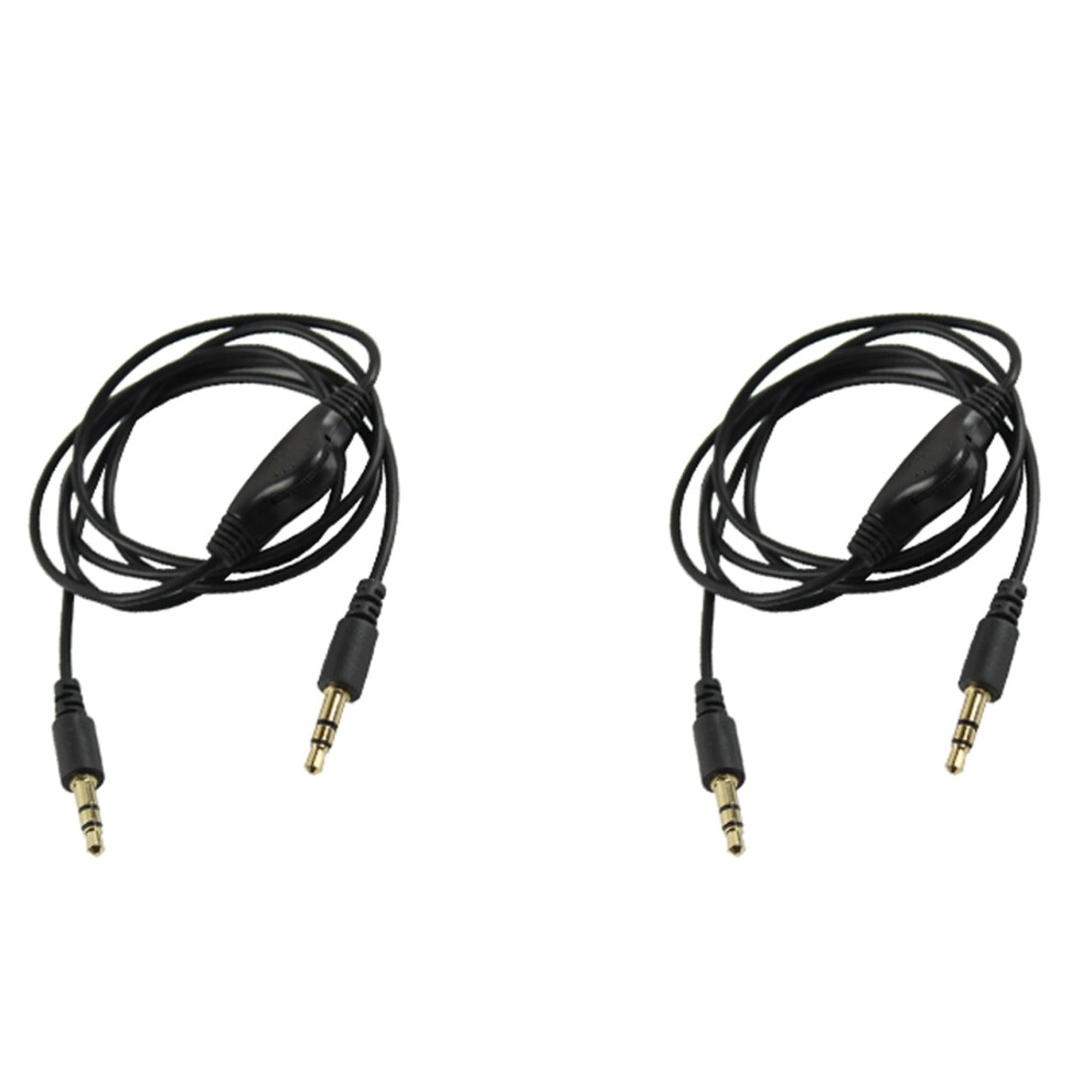 4Pcs 3.5Mm M/M Stereo Headphone Audio Extension Cable Cord With Volume Control Black 6032029582209