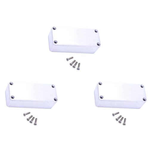3 Pcs Aluminum Stomp Box Effects 1590A Style Pedal Enclosure for Guitar