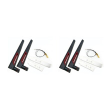 2X 2X8Dbi Dual Band M.2 IPEX MHF4 U.Fl Cable to RP-SMA Pigtail WiFi Antenna Set for AX210 AX200 9260 NGFF Card