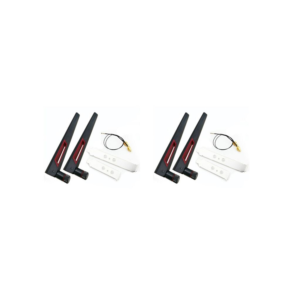 2X 2X8dbi Dual Band M.2 Ipex Mhf4 U.fl Cable To Rp-Sma Pigtail Wifi Antenna Set For Ax210 Ax200 9260 Ngff Card 6032125471179