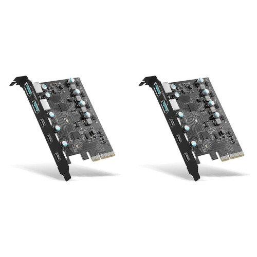 2X Placa Adaptadora PCIe para USB 3.2 Gen 2 Placa de Expansão PCI Express Placa Suplementar PCI-E Riser para PC Windows 10/8/7 e