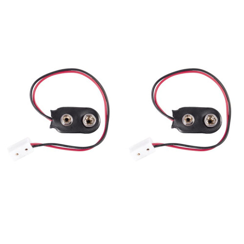 2X Dollhouse Miniature 9V Battery Connector with Wire and Single Receptacle LA005