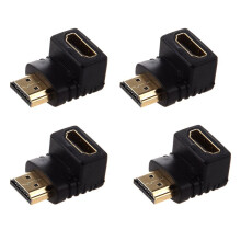 4X Adapter 90 Grad Rechtwinklig L - Typ (Unten) Schwarz