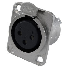 XLR Female Jack 3 Pin - Panel Mount Jacks D Series Size XLR-F - 8 PACK