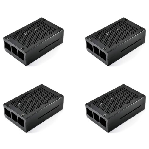 4X for Raspberry Pi 3 Model B+ Case Aluminum Case Case Compatible with Raspberry Pi 3 Model B Also(Black)