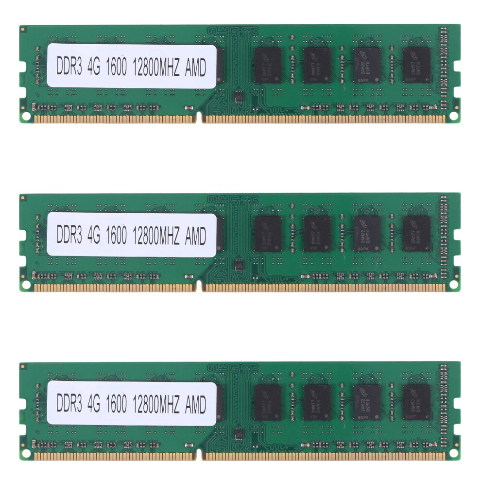 3X Ddr3 4Gb Memory Ram Pc3-12800 1.5V 1600Mhz 240 Pin Desktop Memory Dimm Unbuffered And Non-Ecc 4711633006760