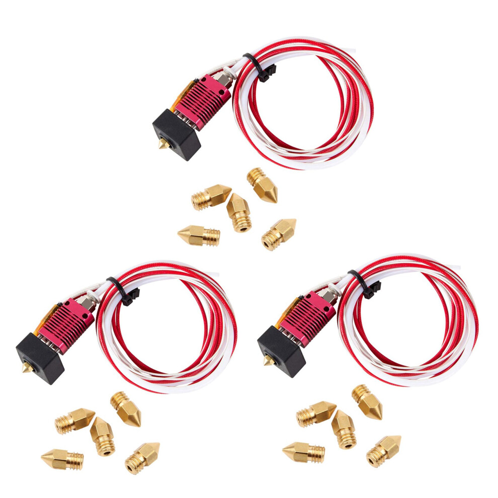 3X 3D Printer Extruder Assembled Mk8 Hot End Kit For 3 Pro With Aluminum Heating Block, 1.75Mm, 0.4Mm Nozzle 6031269063783