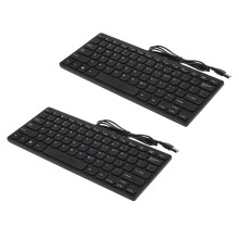 2X Wire Keyboard Ultra-Thin Quiet Small Size 78 Keys Multimedia USB Keyboard for Laptop Pc