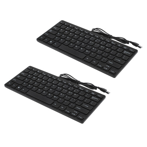 2X Wire Keyboard Ultra-Thin Quiet Small Size 78 Keys  Multimedia USB Keyboard for Laptop Pc