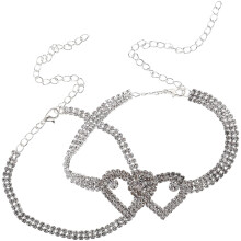 6Pz Bracciali Caviglia Cuore Argento, Per Spiaggia