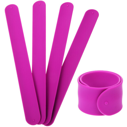 25Pz Slap Bracelets Silicone Viola Per Bambini Compleanni E Party