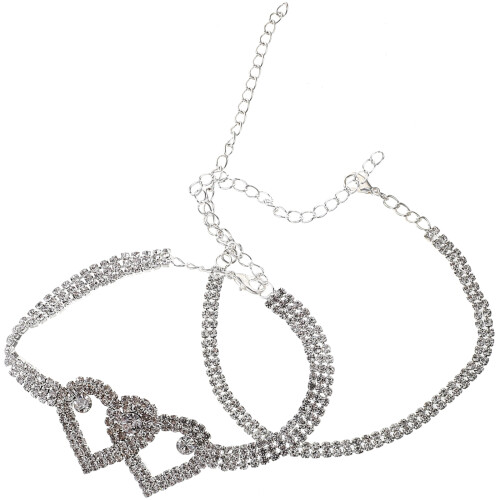 6Pz Bracciali Caviglia Cuore Argento, Per Spiaggia 2