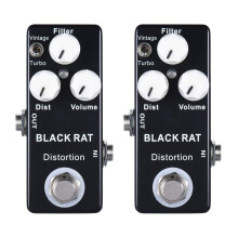 Mosky 2X Negro Distorsion Rat Pedal de Efecto de Guitarra