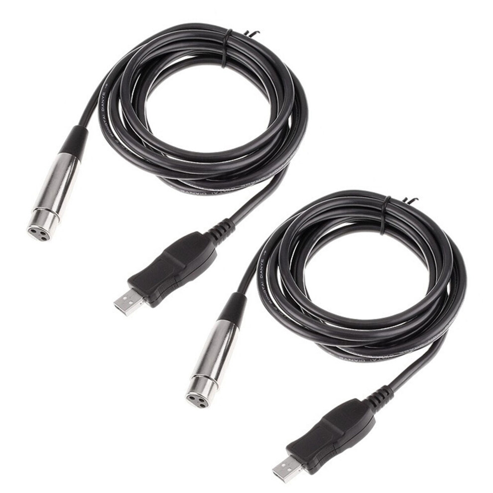 Men's 2X Usb To Xlr Fe Microphone Usb Mic Link Cable New