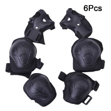 6Pz Set Protettori Gomiti Nero Per Skateboard