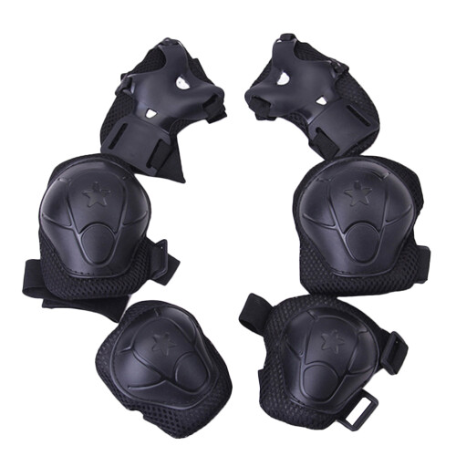 6Pz Set Protettori Gomiti Nero Per Skateboard 2