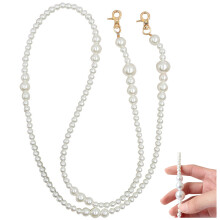 5Pz Catena Per Borsa Con Artificiale Bianco Per Uso Decorativo