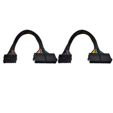 2X 24 Pin to 14 Pin ATX PSU Main Power Adapter Braided Sleeved Cable for  for  PC and Servers 12-Inch(30cm)