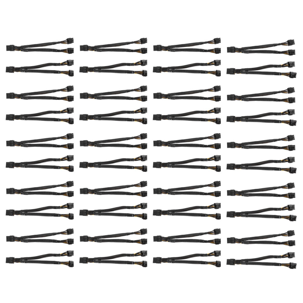 40X Gpu Pcie 8 Pin Female To Dual 2X 8 Pin (6+2) Male Pci Express Power Adapter Braided Y-Splitter Extension Cable,20Cm 4713905395527