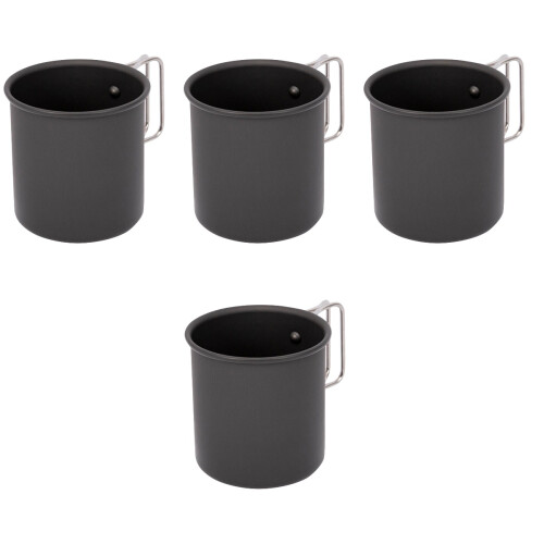 4Pz Campeggio Con Manico Pieghevole Nero in 2