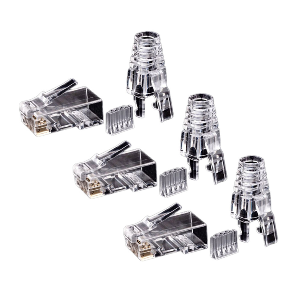 150Pcs Cat6 Rj45 Connector Utp Cable Ethernet Jack 8P8c Network Cat 6 Modular Plugs With 6.5Mm Rj45 Caps 6032029536288