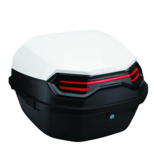Motorcycle Box ABSPP Solid Case White Rear Trunk Box For Full Helmet Storage Scooter Tail Box