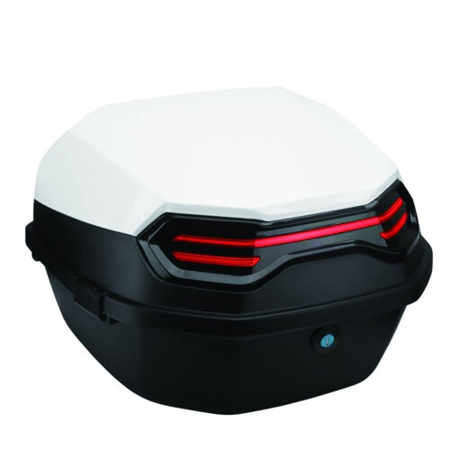 Motorcycle  Box ABSPP Solid Case White Rear Trunk Box For Full Helmet Storage Scooter Tail Box