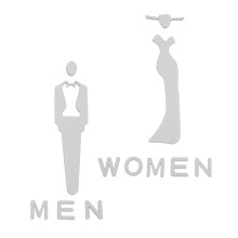 6Ud Carteles Adhesivos De Acrílicos Plateados Para Puerta Unisex