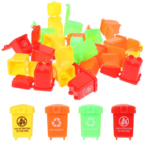 20Pcs Trash Kids Vehicles Small Garbage Cans 2