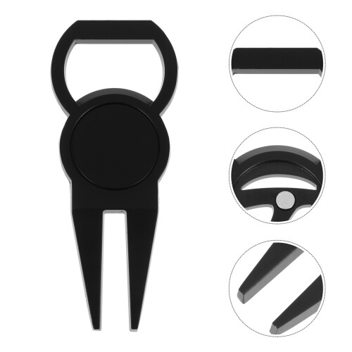 Golfs Green Fork Divot Tool Nero Compatto Con Marker Sportivo 2