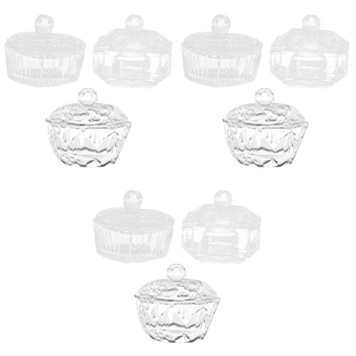 9 Pcs Nail Art Crystal Cup High Borosilicate Drip Tray 2