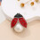 Versatile Crystal Studded Ladybugs Pin Handmade-Pearl style 7