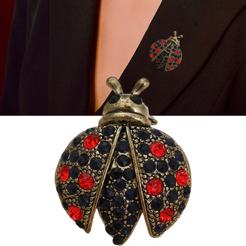 Chic Ladybugs Shaped Brooch Adorned With-Golden tentacles 2