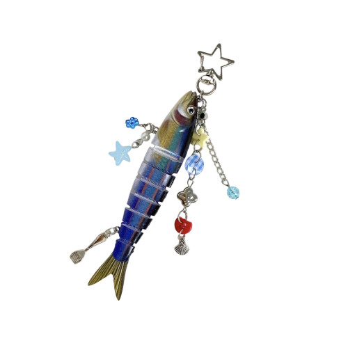 Vishanger Modeaccessoire Vissleutelring Harstextuur-Stijl D